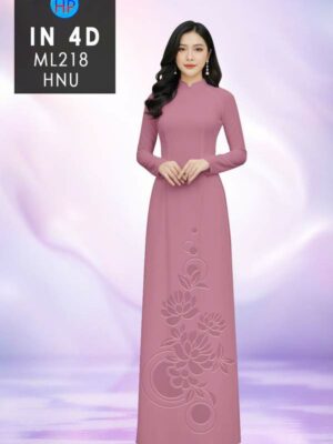 Vải Áo Dài Hoa In 4D AD ML218