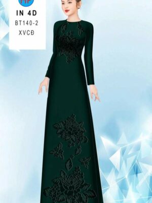 Vải Áo Dài Hoa In 4D AD BT140-2