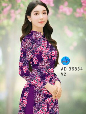 Vải Áo Dài Hoa In 3D AD 36834
