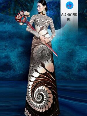 Vải Áo Dài Hoa In 3D AD 46190