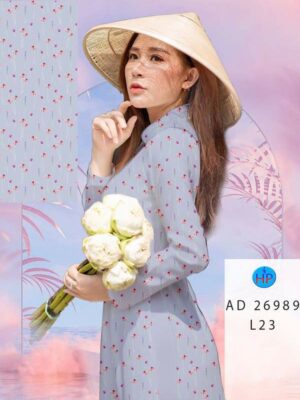 Vải Áo Dài Hoa In 3D AD 26989