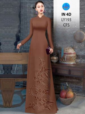 Vải Áo Dài Hoa In Chìm 4D AD LY193