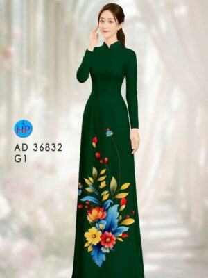 Vải Áo Dài Hoa In 3D AD 36832
