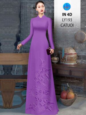 Vải Áo Dài Hoa In Chìm 4D AD LY193
