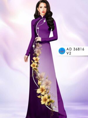 Vải Áo Dài Hoa In 3D AD 36816