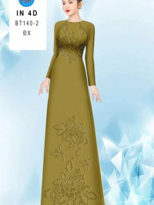Vải Áo Dài Hoa In 4D AD BT140-2