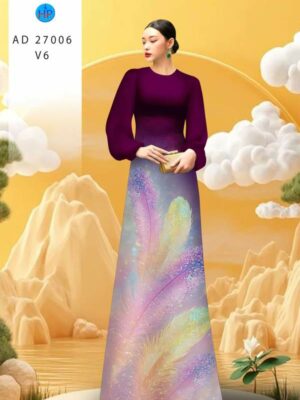 Vải Áo Dài Hoa In 3D AD 27006