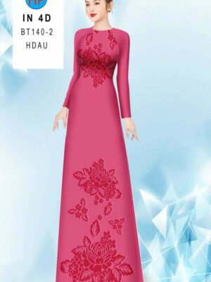 Vải Áo Dài Hoa In 4D AD BT140-2