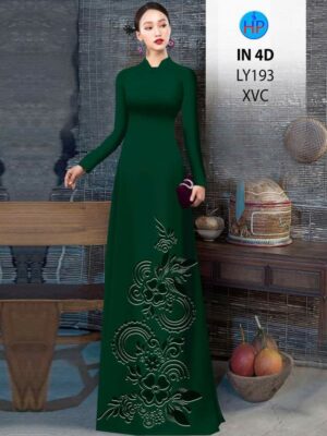 Vải Áo Dài Hoa In Chìm 4D AD LY193