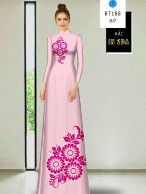 Vải Áo Dài Hoa In 4D AD BT188