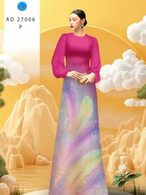 Vải Áo Dài Hoa In 3D AD 27006