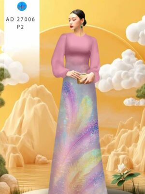 Vải Áo Dài Hoa In 3D AD 27006