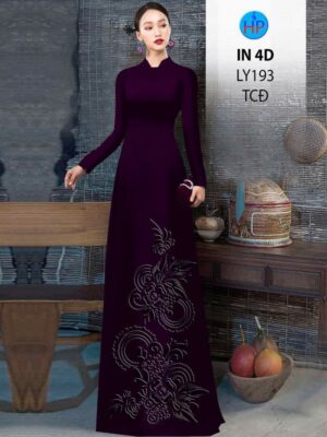 Vải Áo Dài Hoa In Chìm 4D AD LY193