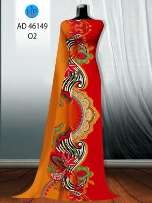 Vải Áo Dài Hoa In 3D AD 46194