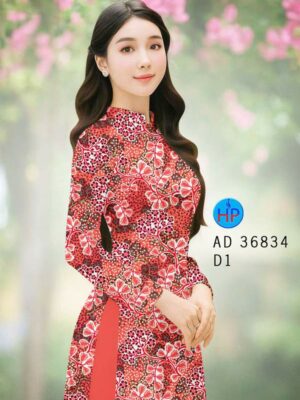 Vải Áo Dài Hoa In 3D AD 36834