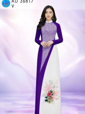 Vải Áo Dài Hoa In 3D AD 36817