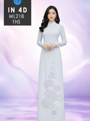 Vải Áo Dài Hoa In 4D AD ML218
