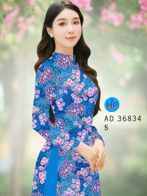 Vải Áo Dài Hoa In 3D AD 36834