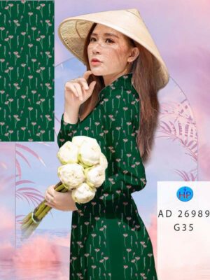 Vải Áo Dài Hoa In 3D AD 26989
