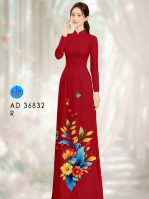Vải Áo Dài Hoa In 3D AD 36832