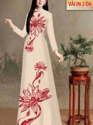Vải Áo Dài Hoa In 4D AD MT186