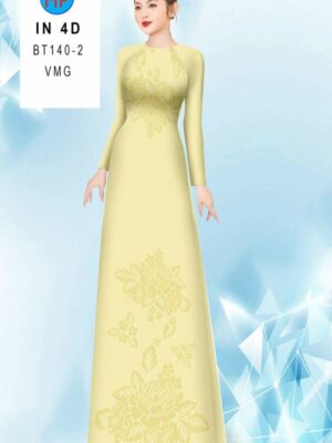 Vải Áo Dài Hoa In 4D AD BT140-2