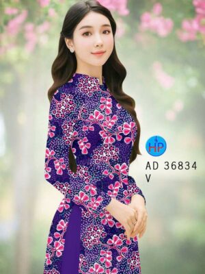 Vải Áo Dài Hoa In 3D AD 36834