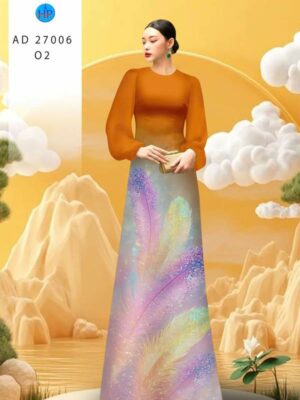 Vải Áo Dài Hoa In 3D AD 27006
