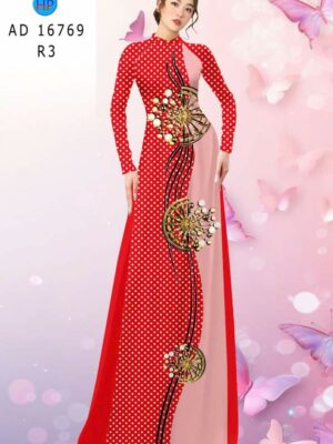 Vải Áo Dài Hoa In 3D AD 16769