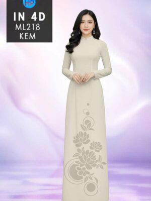 Vải Áo Dài Hoa In 4D AD ML218