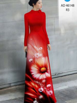 Vải Áo Dài Hoa In 3D AD 46148