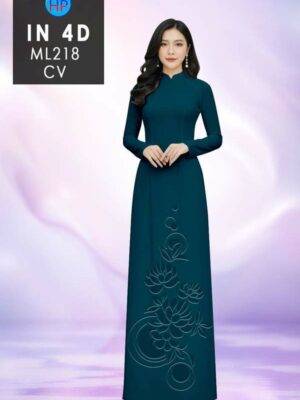 Vải Áo Dài Hoa In 4D AD ML218