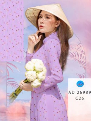 Vải Áo Dài Hoa In 3D AD 26989