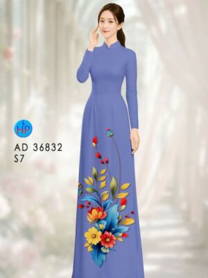 Vải Áo Dài Hoa In 3D AD 36832
