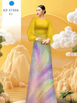 Vải Áo Dài Hoa In 3D AD 27006