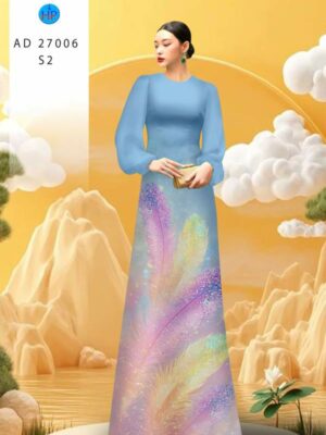 Vải Áo Dài Hoa In 3D AD 27006
