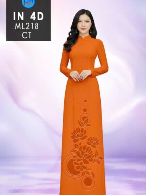 Vải Áo Dài Hoa In 4D AD ML218