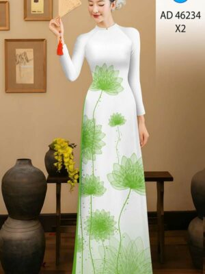 Vải Áo Dài Hoa Sen AD 46234