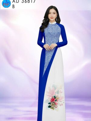 Vải Áo Dài Hoa In 3D AD 36817