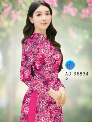 Vải Áo Dài Hoa In 3D AD 36834
