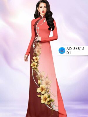 Vải Áo Dài Hoa In 3D AD 36816