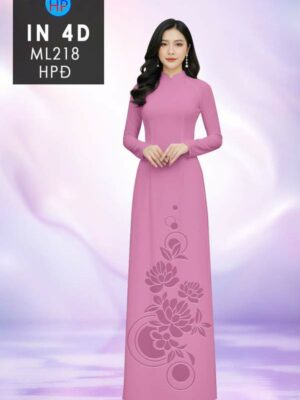 Vải Áo Dài Hoa In 4D AD ML218