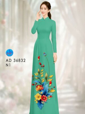 Vải Áo Dài Hoa In 3D AD 36832