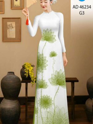 Vải Áo Dài Hoa Sen AD 46234