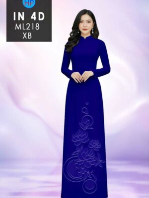 Vải Áo Dài Hoa In 4D AD ML218