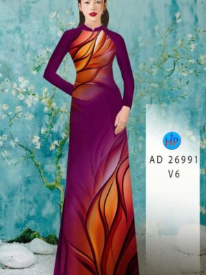 Vải Áo Dài Hoa In 3D AD 26991