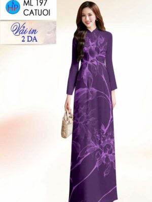 Vải Áo Dài Hoa In 4D AD ML197