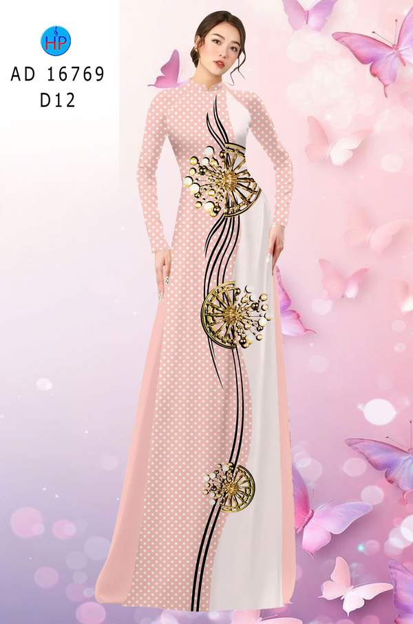 Vải Áo Dài Hoa In 3D AD 16769