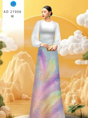 Vải Áo Dài Hoa In 3D AD 27006