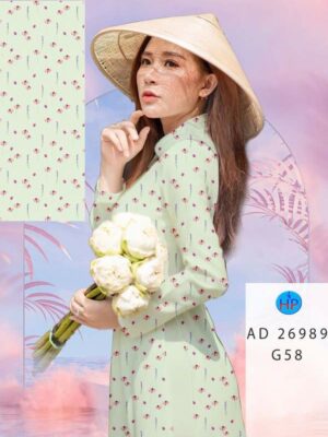 Vải Áo Dài Hoa In 3D AD 26989